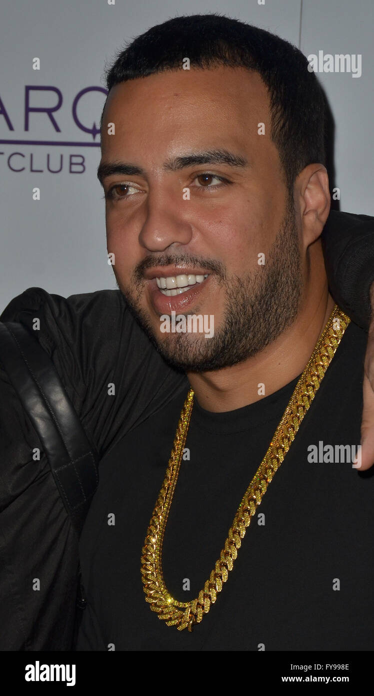 Las Vegas, Nevada, USA. 24th Apr, 2016. Rapper French Montana arrives ...