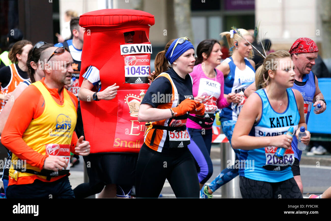 London, UK. 24th April, 2016. General Views at 2016 London Marathon near Canary Wharf in London, UK. © Stills Press/Alamy Live News Credit:  Stills Press/Alamy Live News Stock Photo