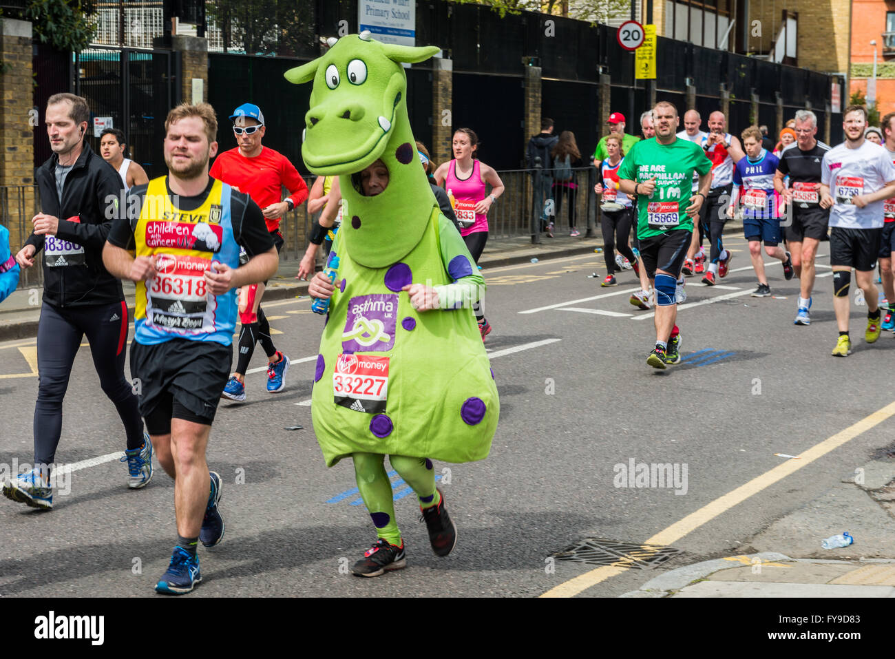 London, UK. 24th April, 2016. London Marathon 2016. Runners in great