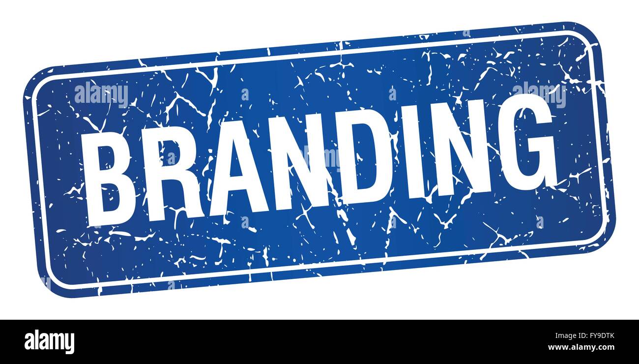 branding blue square grunge textured isolated stamp Stock Vector Image ...