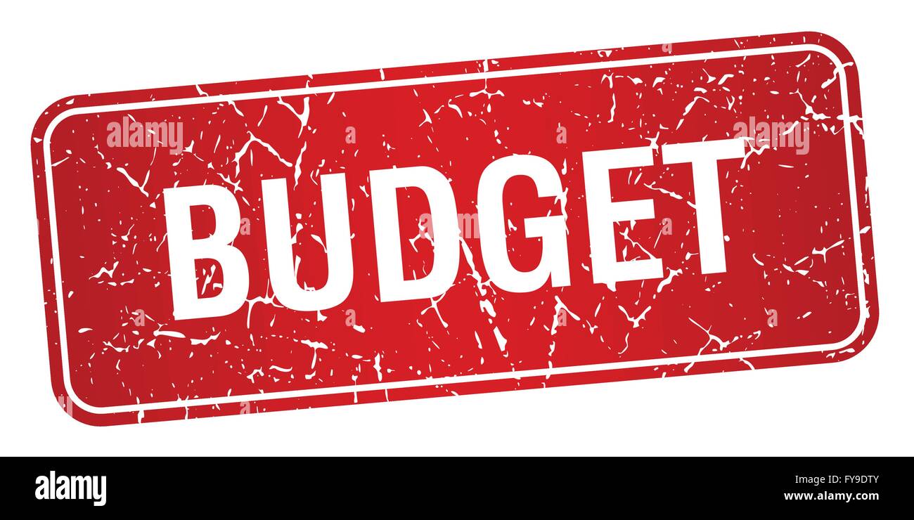 budget red square grunge textured isolated stamp Stock Vector Image ...