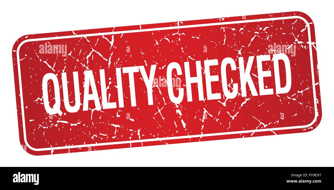 quality checked red square grunge textured isolated stamp Stock Vector ...