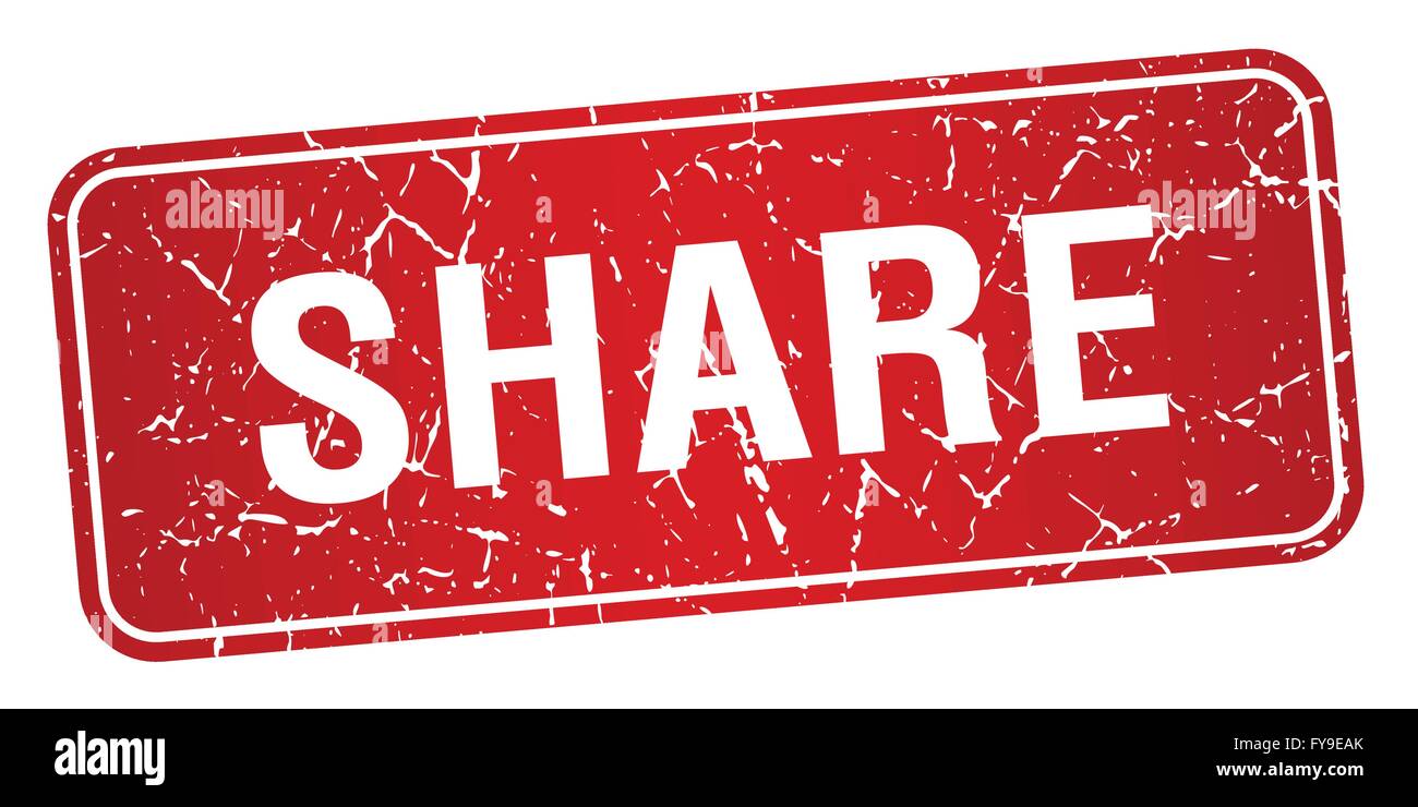 share red square grunge textured isolated stamp Stock Vector