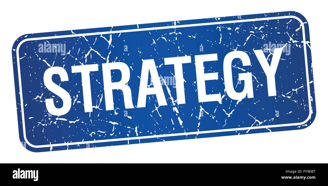 strategy blue square grunge textured isolated stamp Stock Vector Image ...