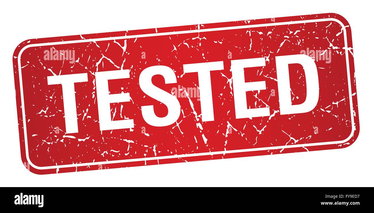 tested red square grunge textured isolated stamp Stock Vector Image ...