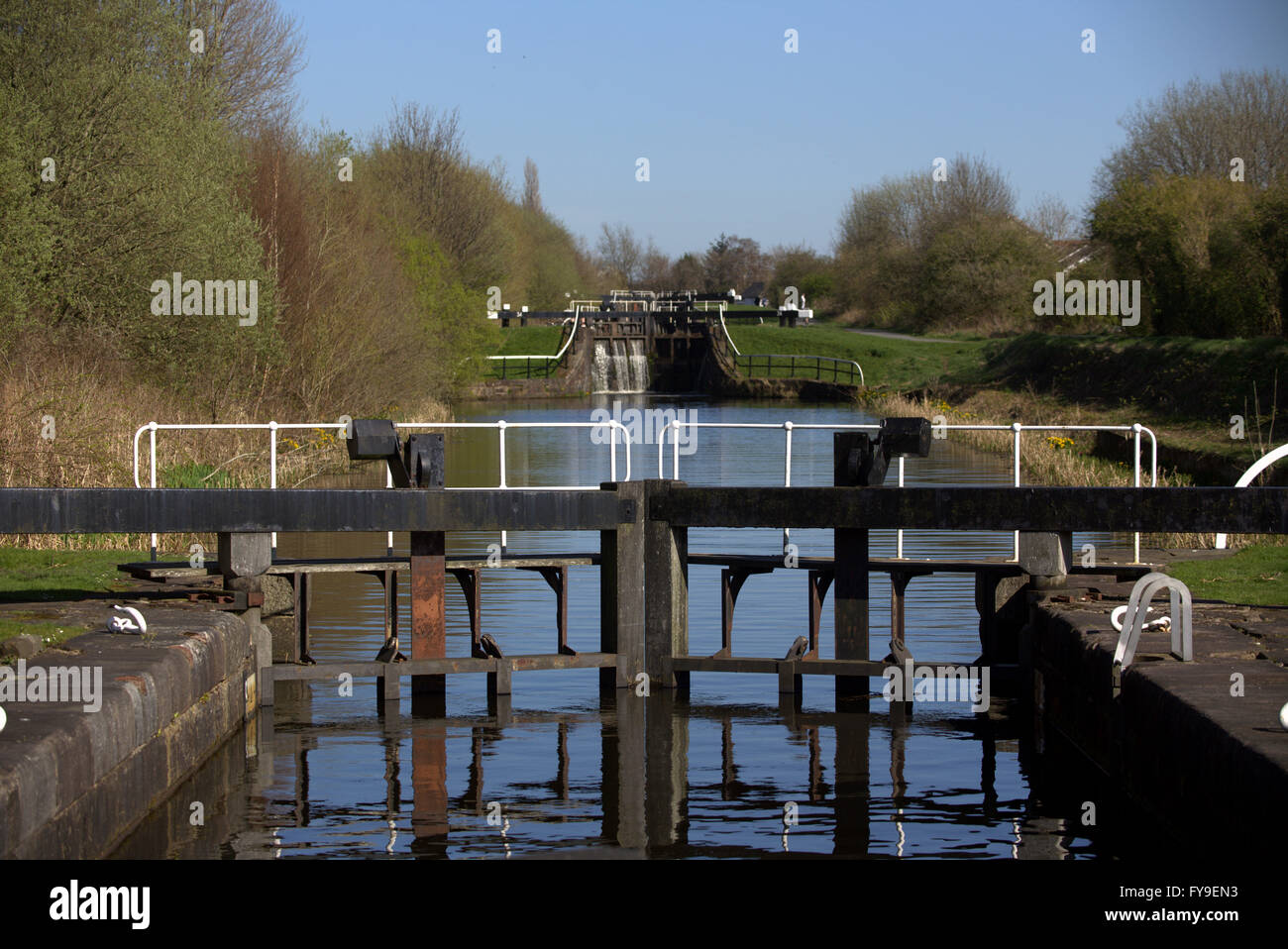 Forth and Clyde canal locks in Glasgow Stock Photo