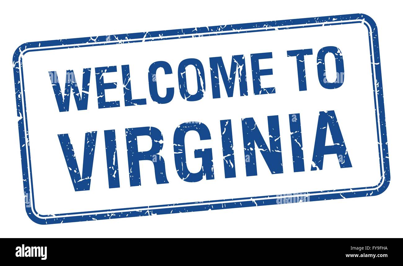 welcome to Virginia blue grunge square stamp Stock Vector Image & Art ...