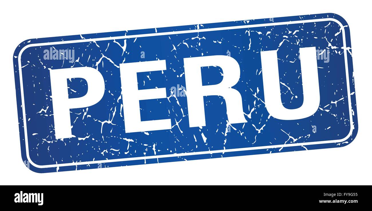 Peru blue stamp isolated on white background Stock Vector Image & Art ...
