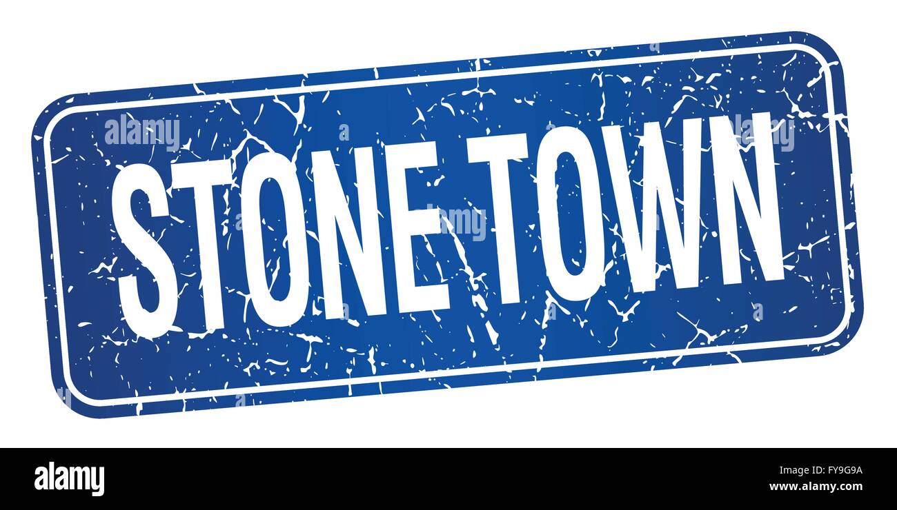 Stone Town blue stamp isolated on white background Stock Vector Image ...