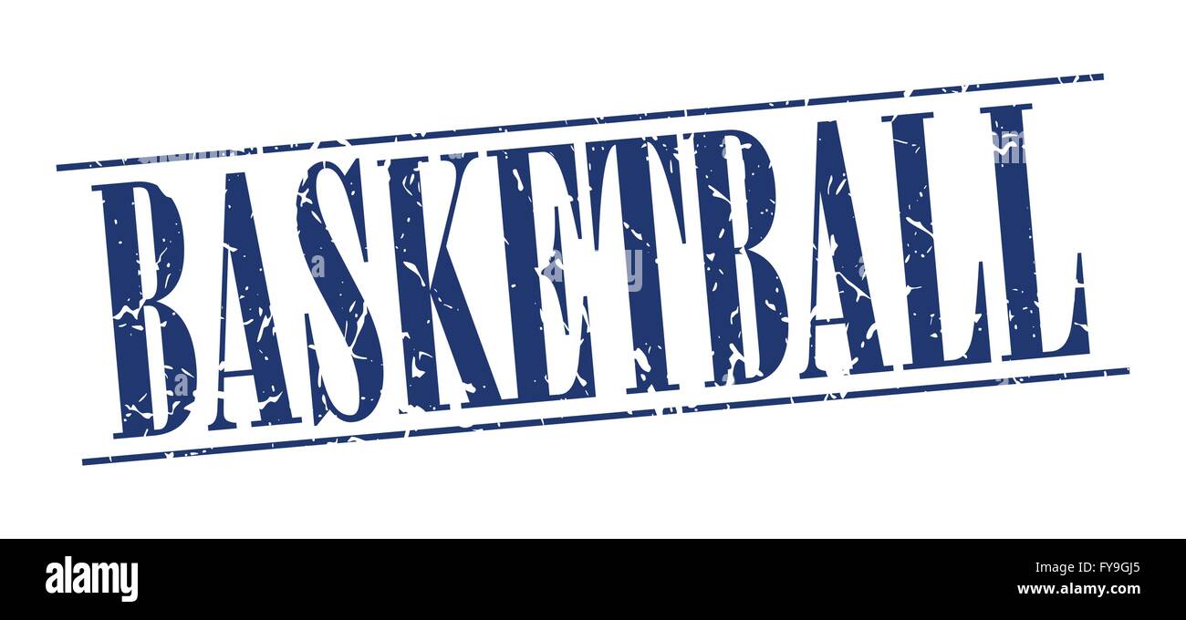 basketball blue grunge vintage stamp isolated on white background Stock ...