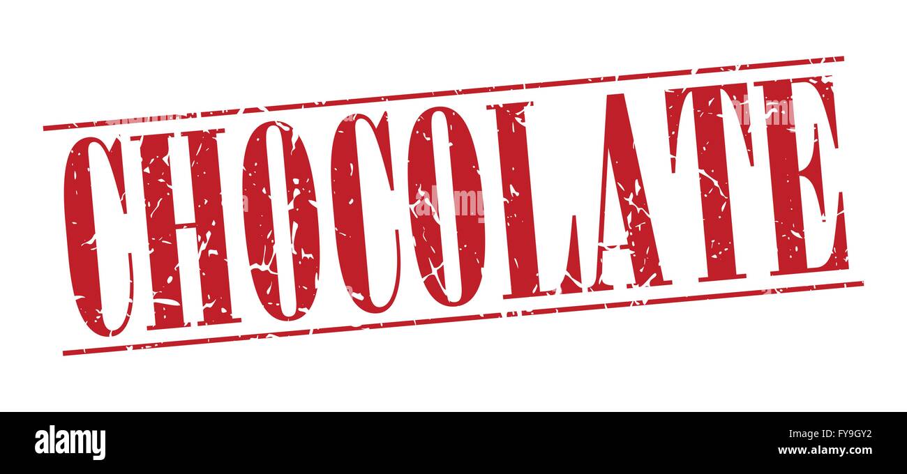 chocolate red grunge vintage stamp isolated on white background Stock ...