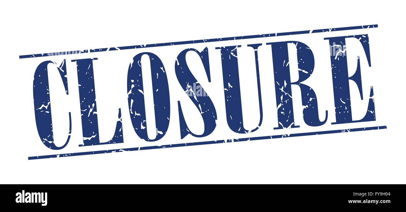 closure blue grunge vintage stamp isolated on white background Stock ...