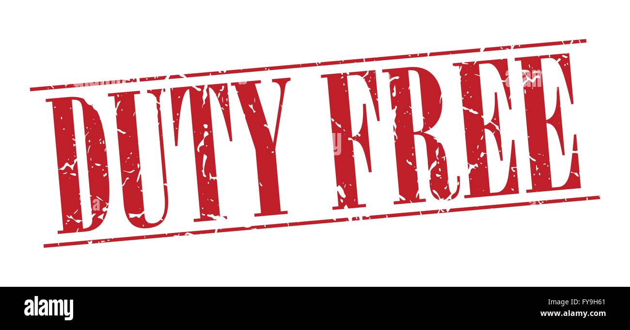 duty free red grunge vintage stamp isolated on white background Stock ...