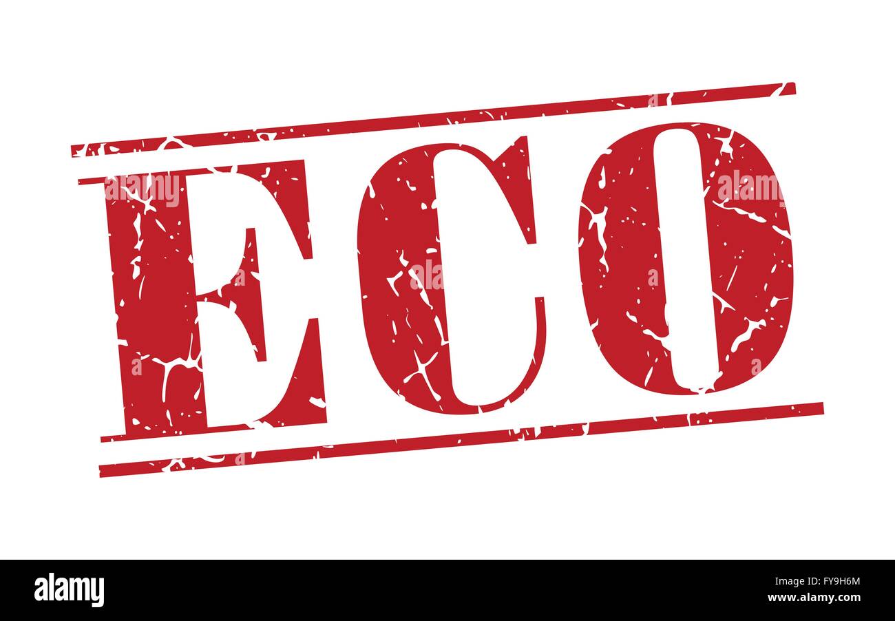 eco red grunge vintage stamp isolated on white background Stock Vector ...