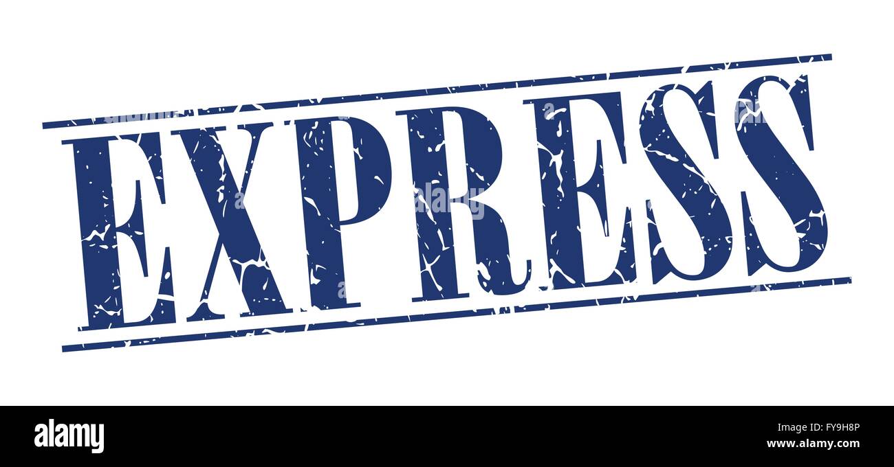 express blue grunge vintage stamp isolated on white background Stock ...