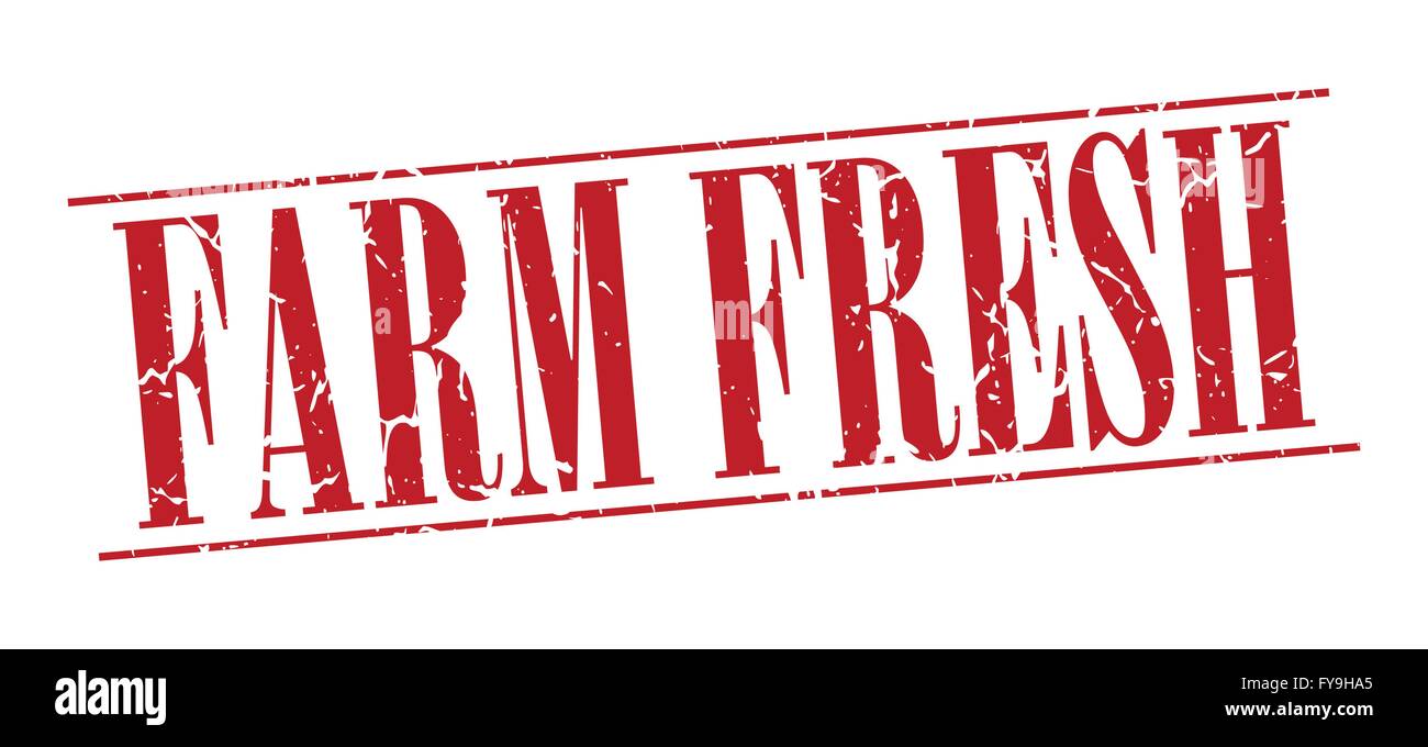 farm fresh red grunge vintage stamp isolated on white background Stock ...
