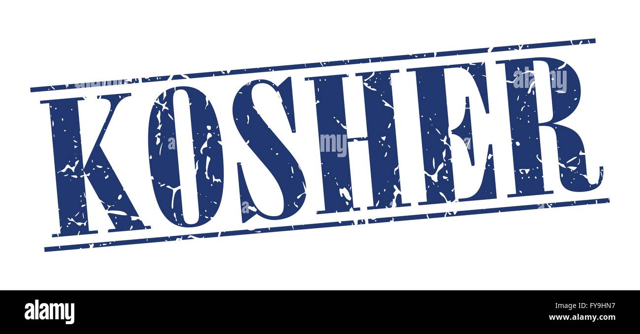 kosher blue grunge vintage stamp isolated on white background Stock ...