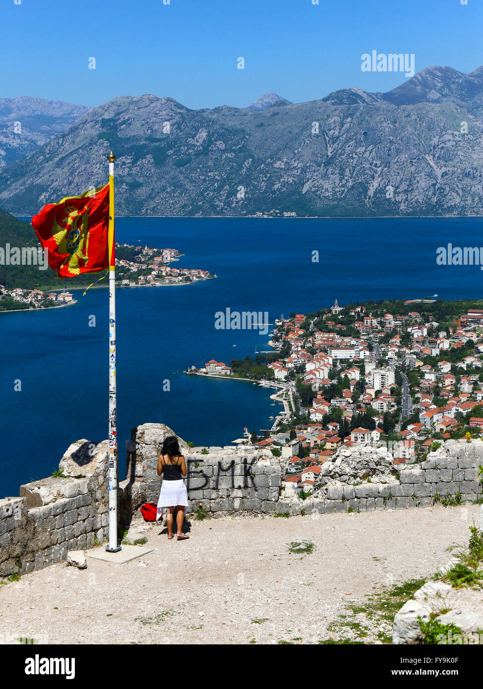 Tourism in Kotor, Montenegro. Stock Photo