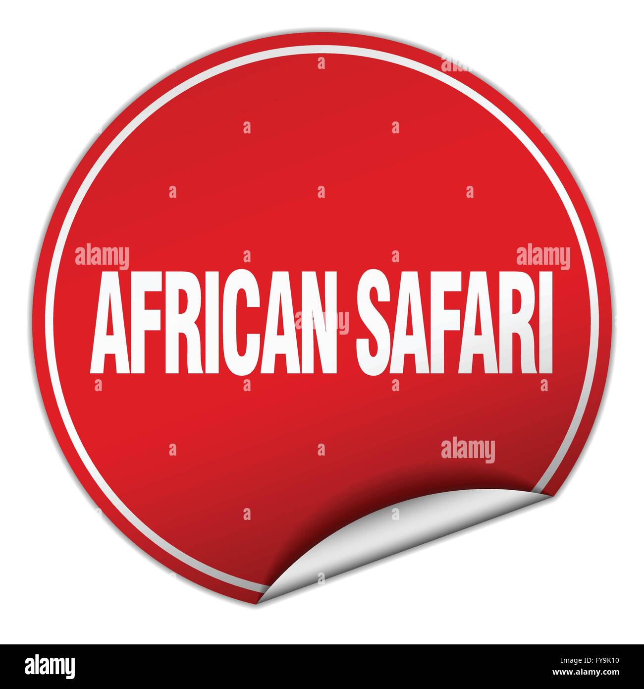 african safari round red sticker isolated on white Stock Vector Image ...