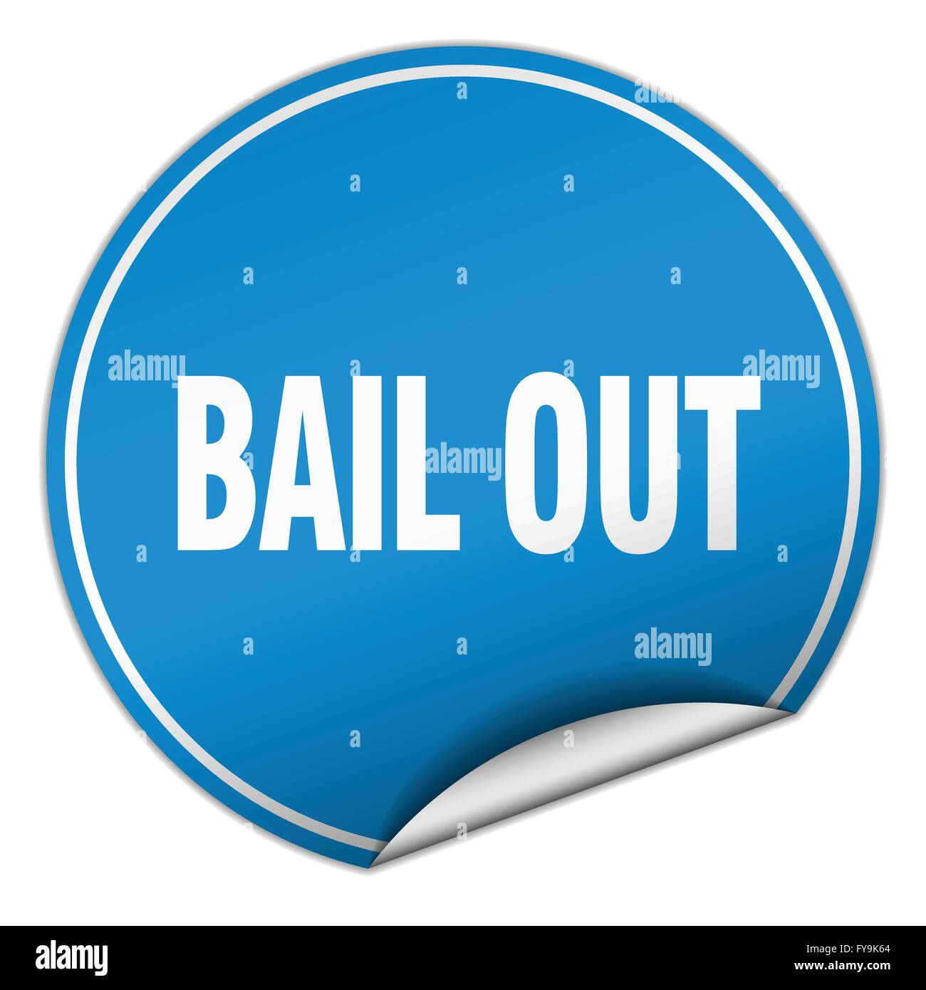 bail out round blue sticker isolated on white Stock Vector Image & Art