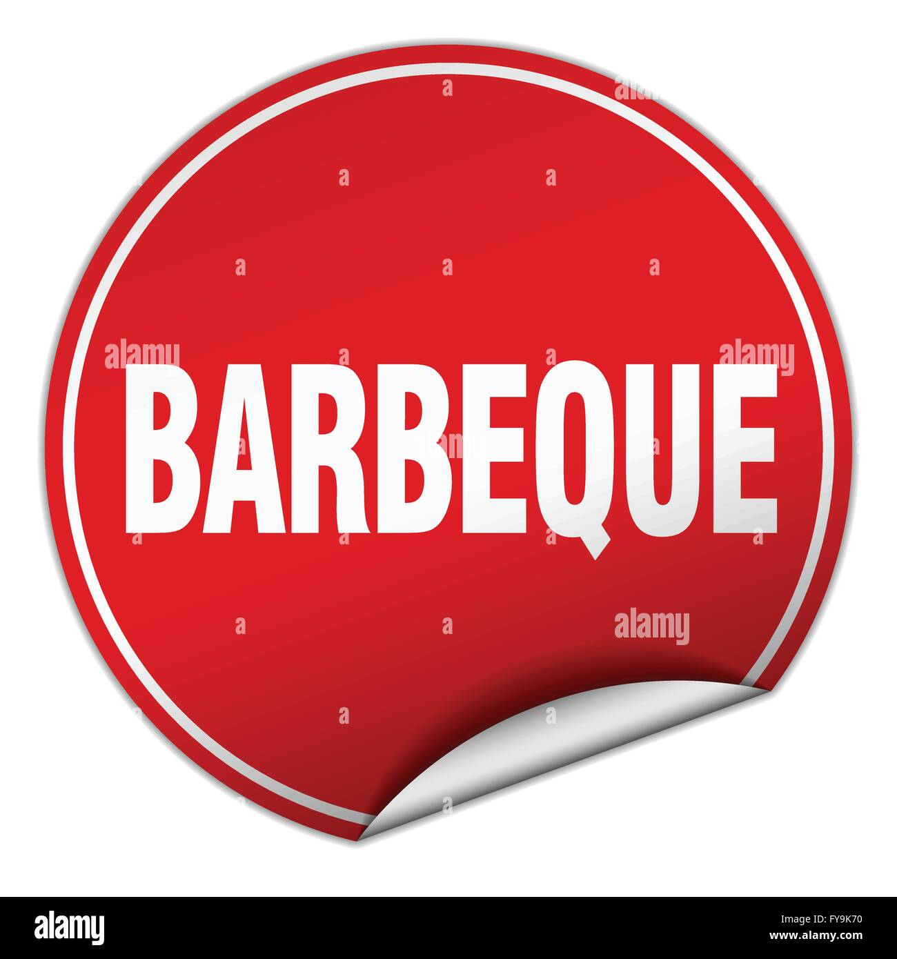 barbeque round red sticker isolated on white Stock Vector Image & Art ...
