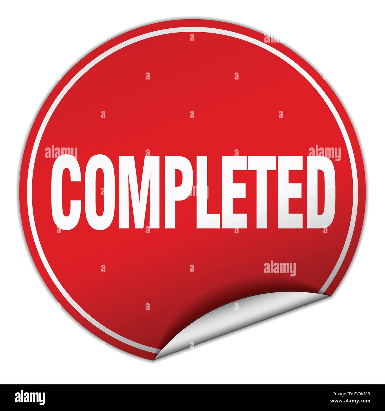 completed round red sticker isolated on white Stock Vector Image & Art ...