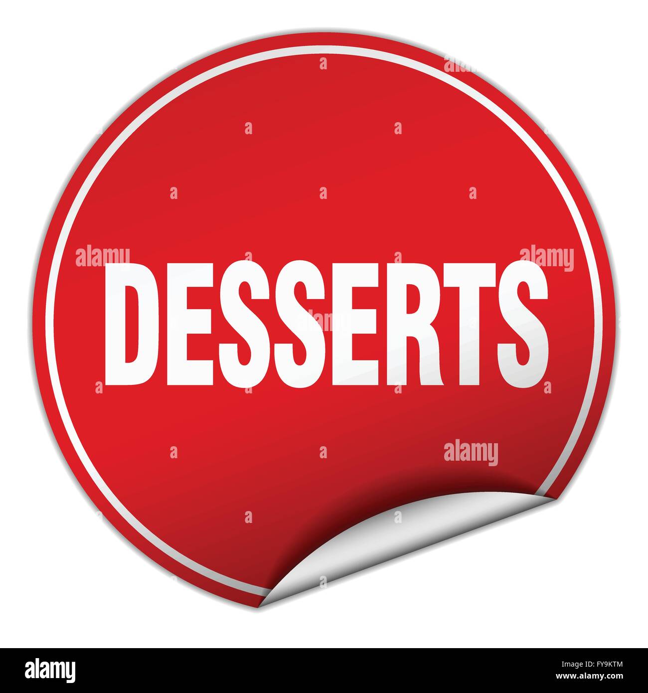 desserts round red sticker isolated on white Stock Vector Image & Art ...