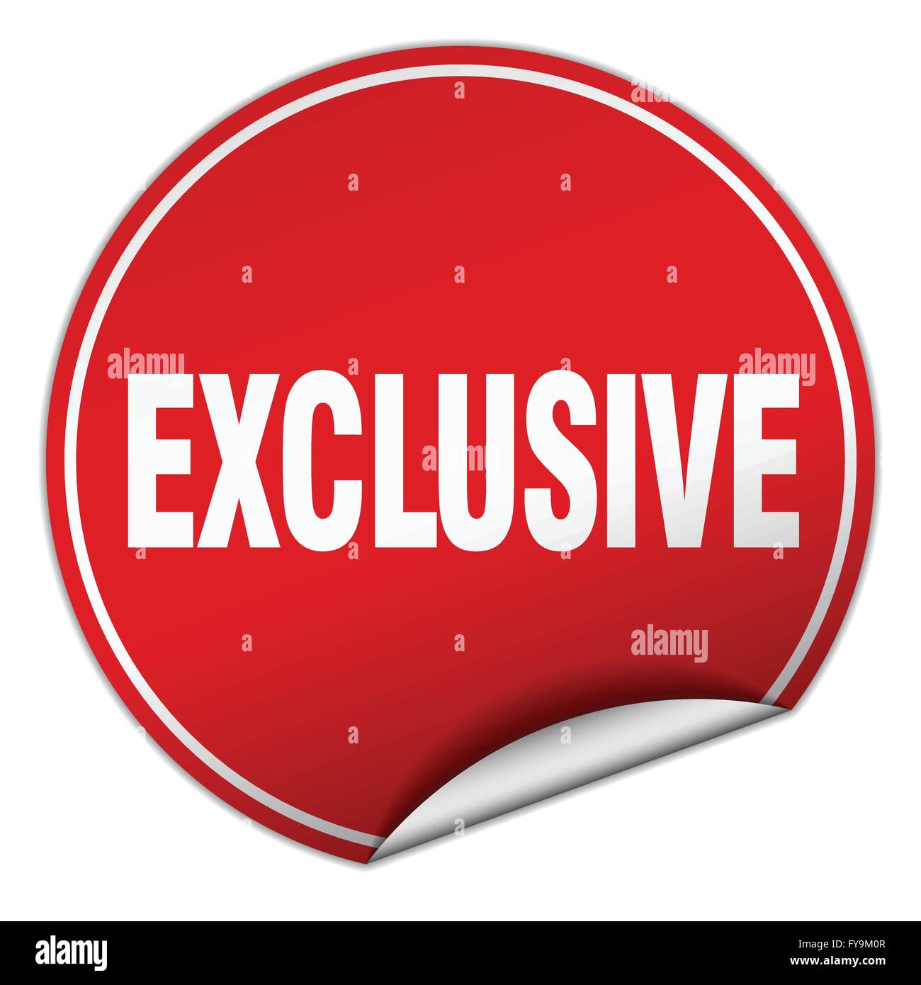 exclusive round red sticker isolated on white Stock Vector Image & Art ...