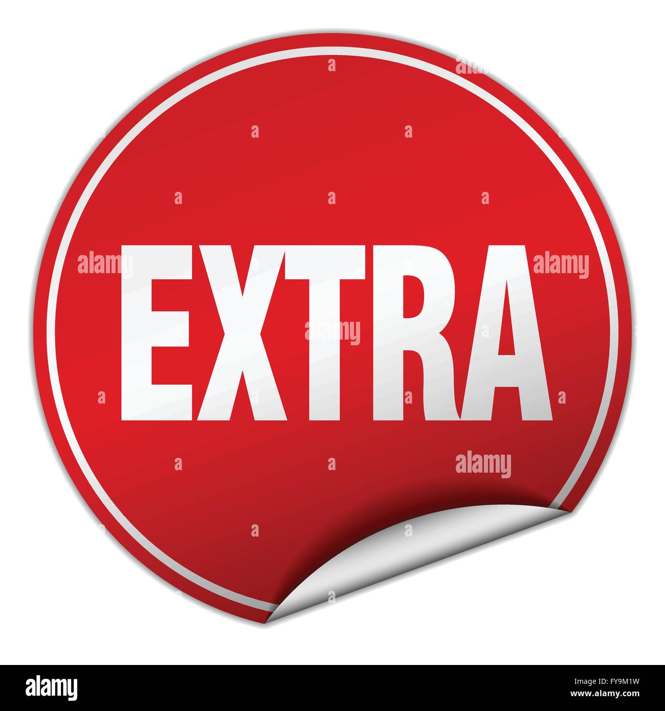 extra round red sticker isolated on white Stock Vector Image & Art - Alamy