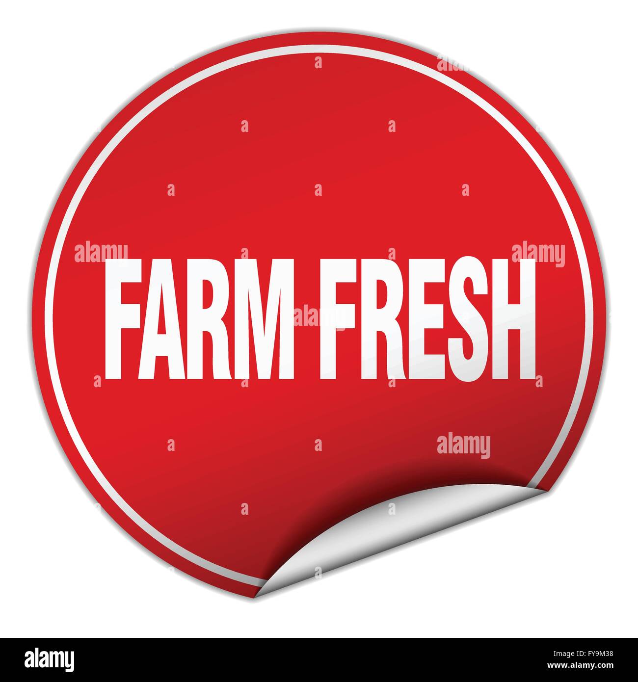 farm fresh round red sticker isolated on white Stock Vector Image & Art ...