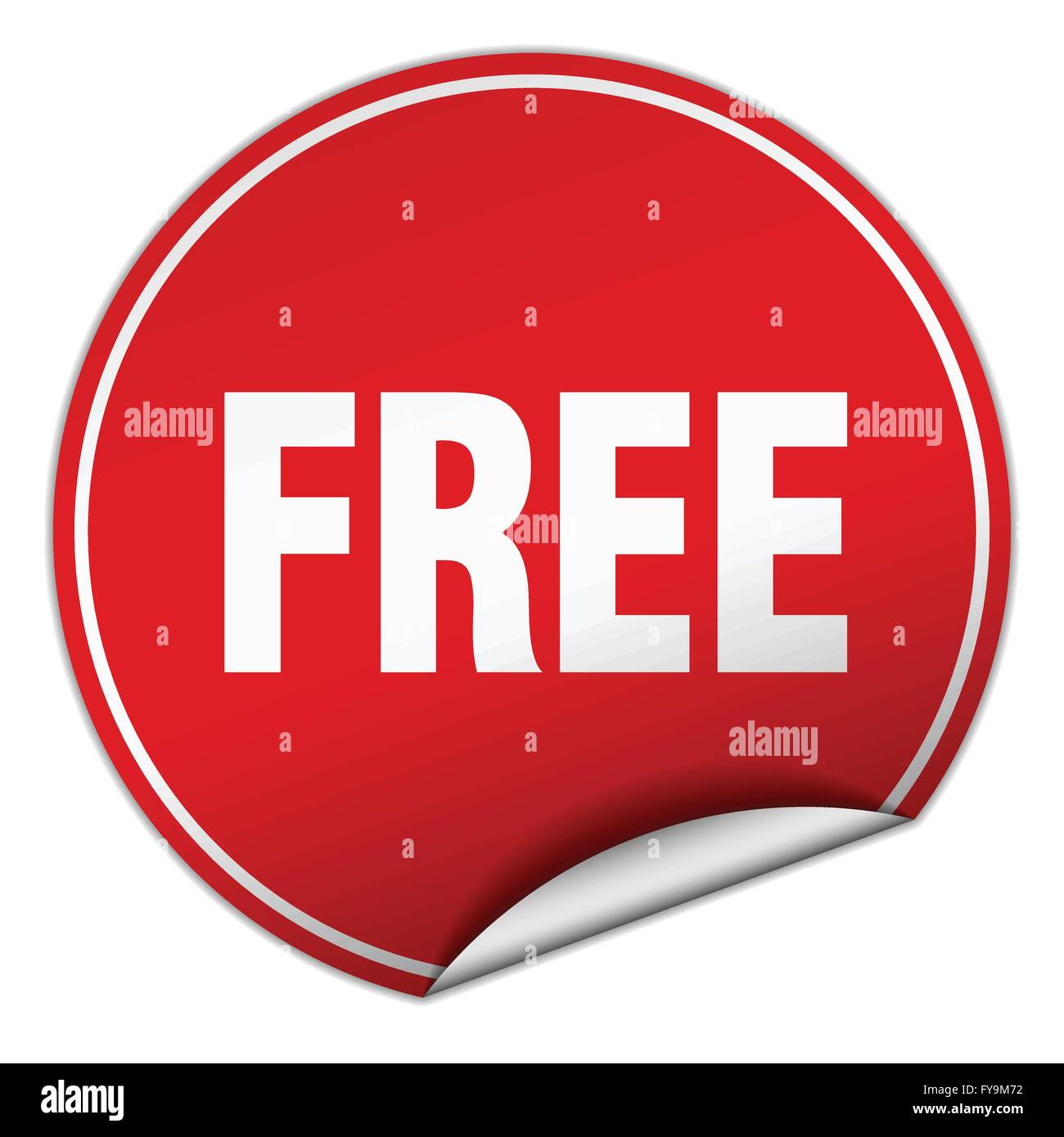 free round red sticker isolated on white Stock Vector Image & Art - Alamy