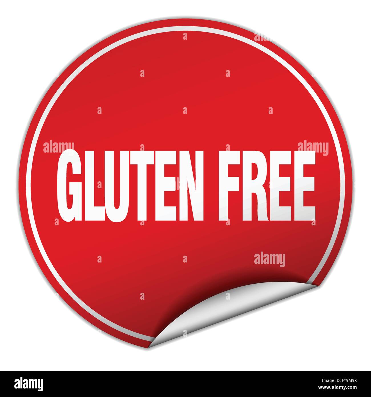 gluten free round red sticker isolated on white Stock Vector Image ...