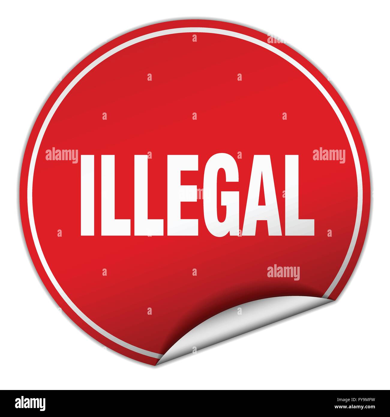illegal round red sticker isolated on white Stock Vector Image & Art ...