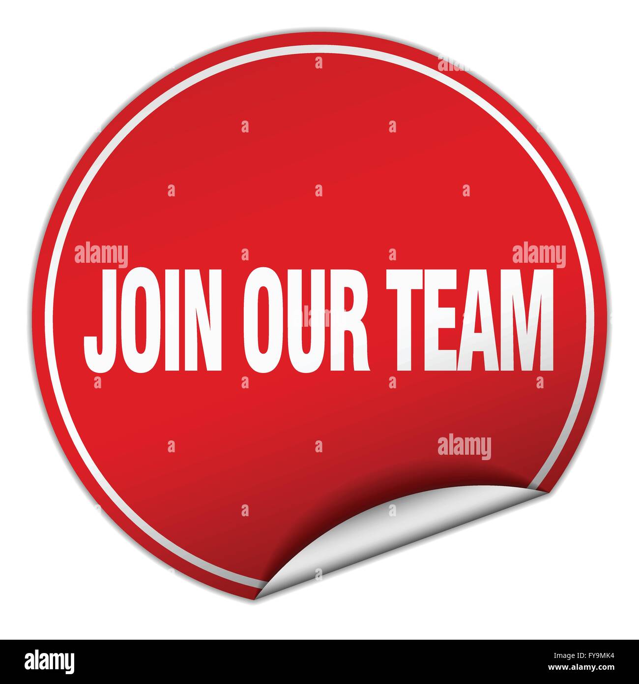 join our team round red sticker isolated on white Stock Vector Image ...