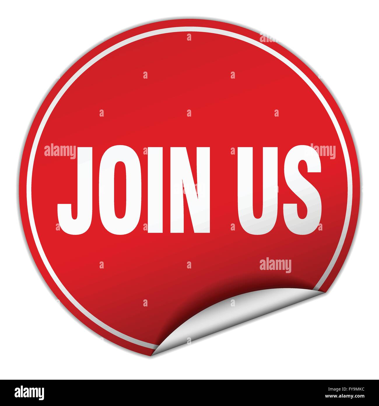 join us round red sticker isolated on white Stock Vector Image & Art ...
