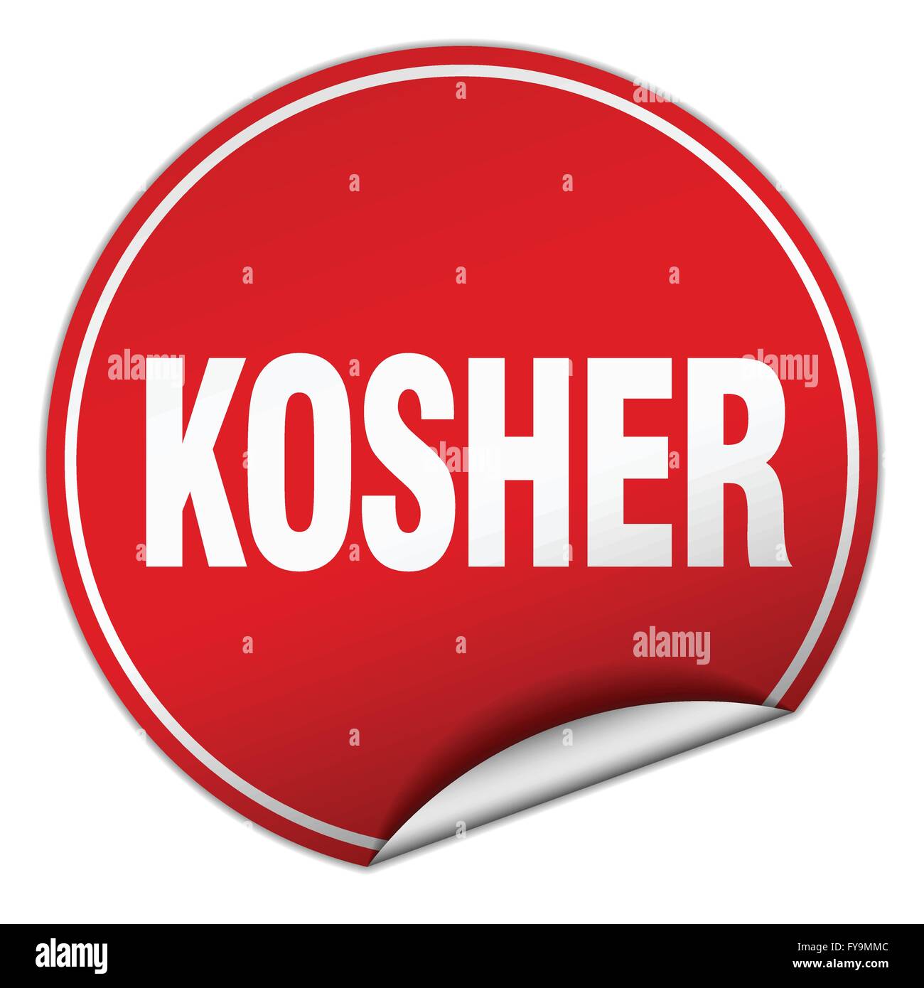 kosher round red sticker isolated on white Stock Vector Image & Art - Alamy