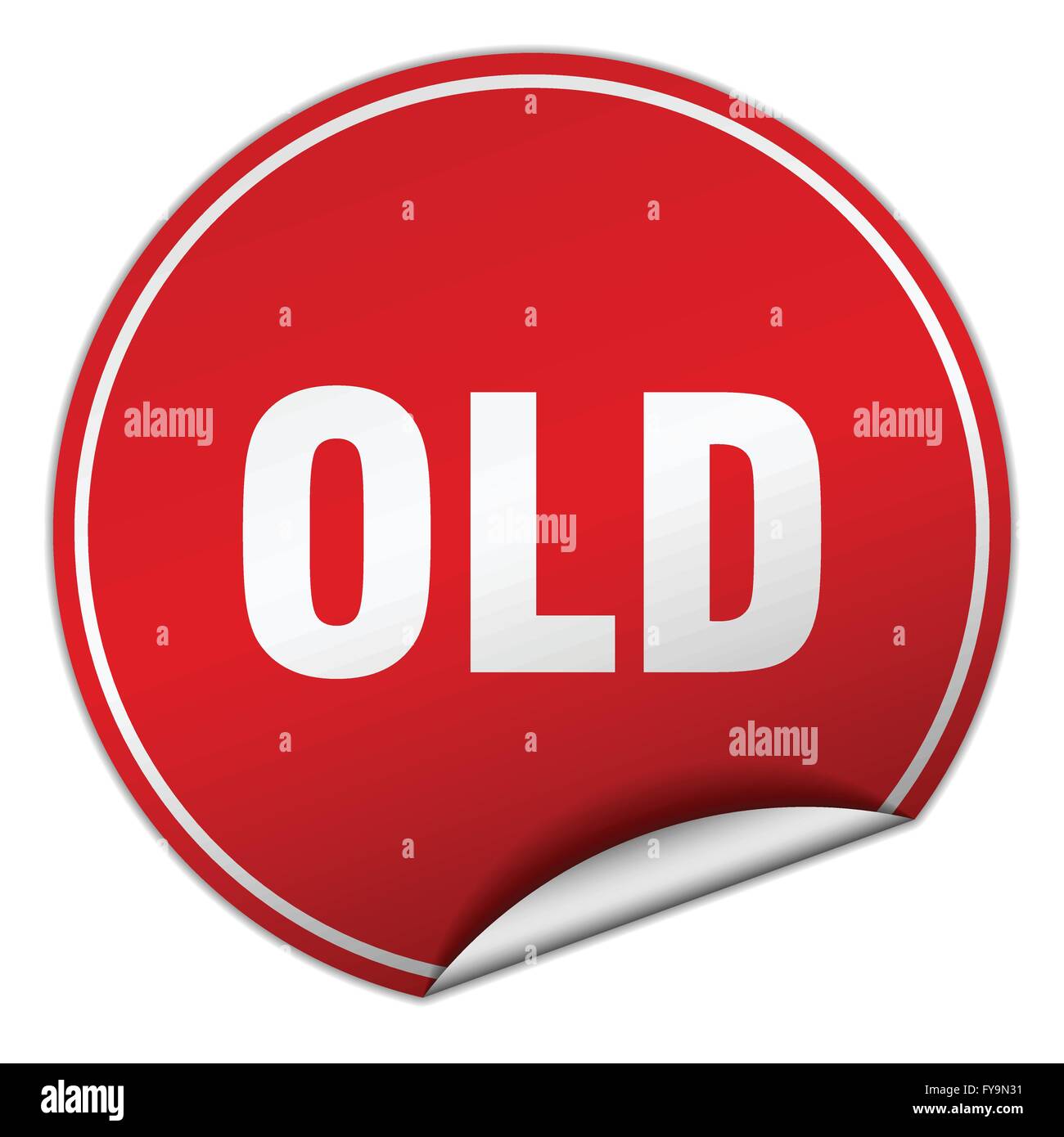 old round red sticker isolated on white Stock Vector Image & Art - Alamy