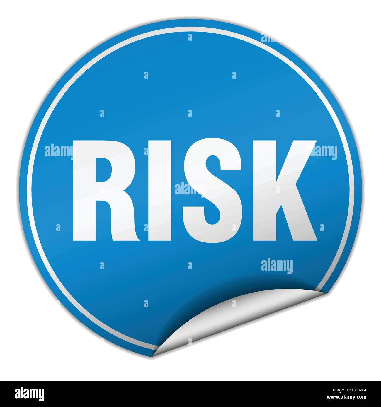 risk round blue sticker isolated on white Stock Vector Image & Art - Alamy