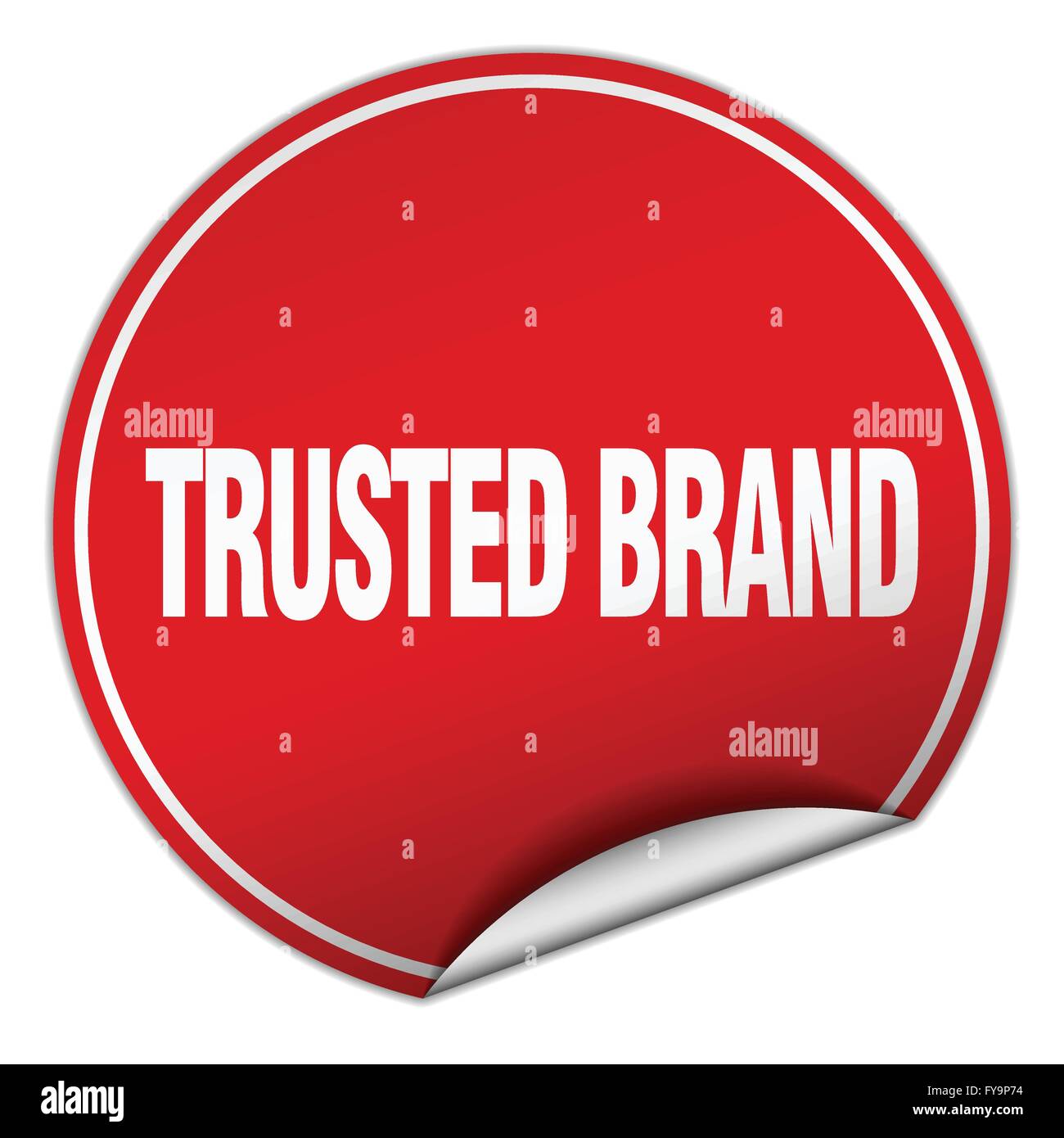trusted brand round red sticker isolated on white Stock Vector Image ...