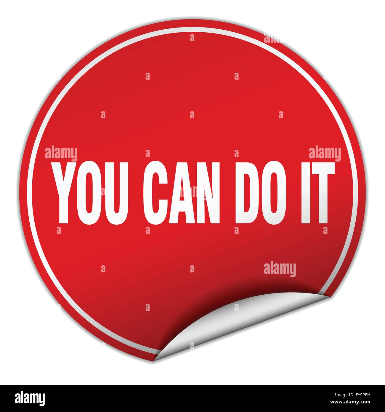 you can do it round red sticker isolated on white Stock Vector Image ...