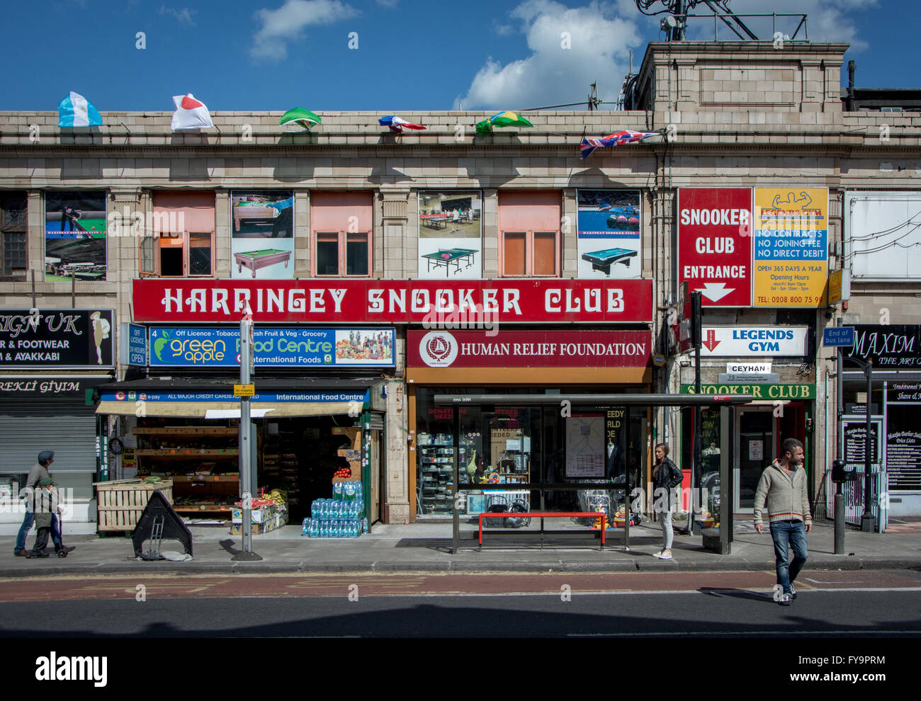 Snooker Club and shops in Harringay, Haringey, North London Stock Photo