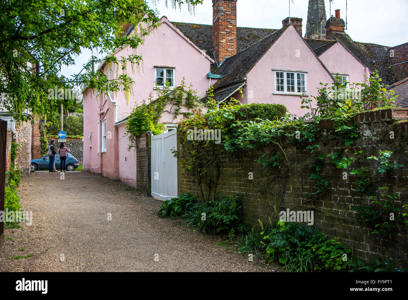 Old pink house in Saffron Walden, Essex, England Stock Photo Alamy