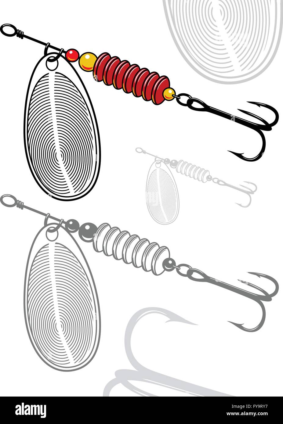 Artificial fishing lure Stock Vector