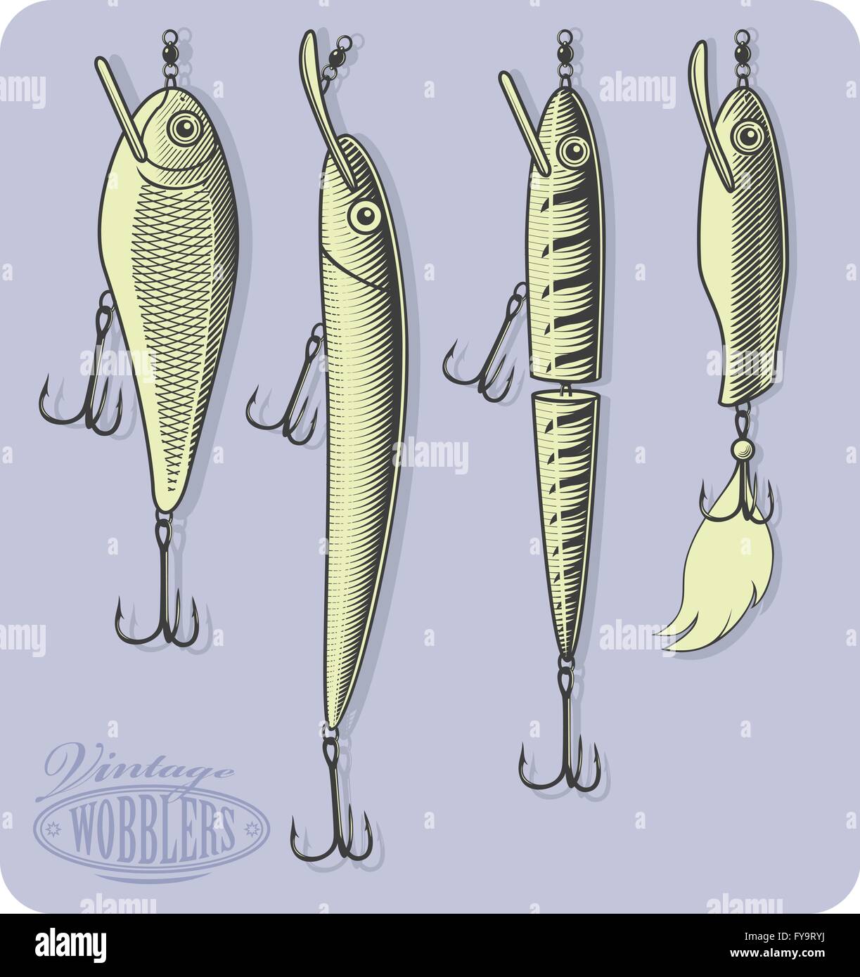 Artificial fishing lures Stock Vector Image & Art - Alamy