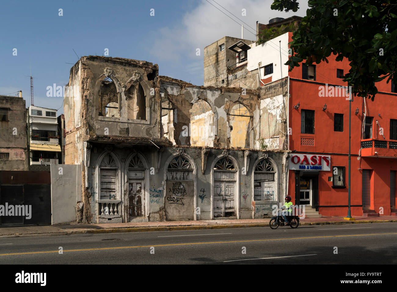 ruined building,  Zona Colonial, capital Santo Domingo,  Dominican Republic, Carribean, America, Stock Photo