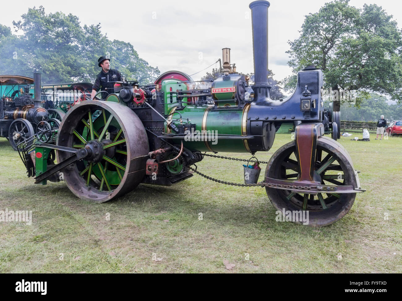 Traction steam roller engine at event steam rally Astle Park, Chelford