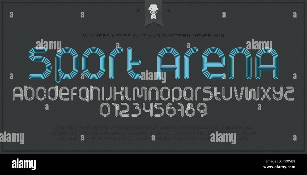 set of sport style alphabet letters and numbers isolated on paper background. vector, dynamic