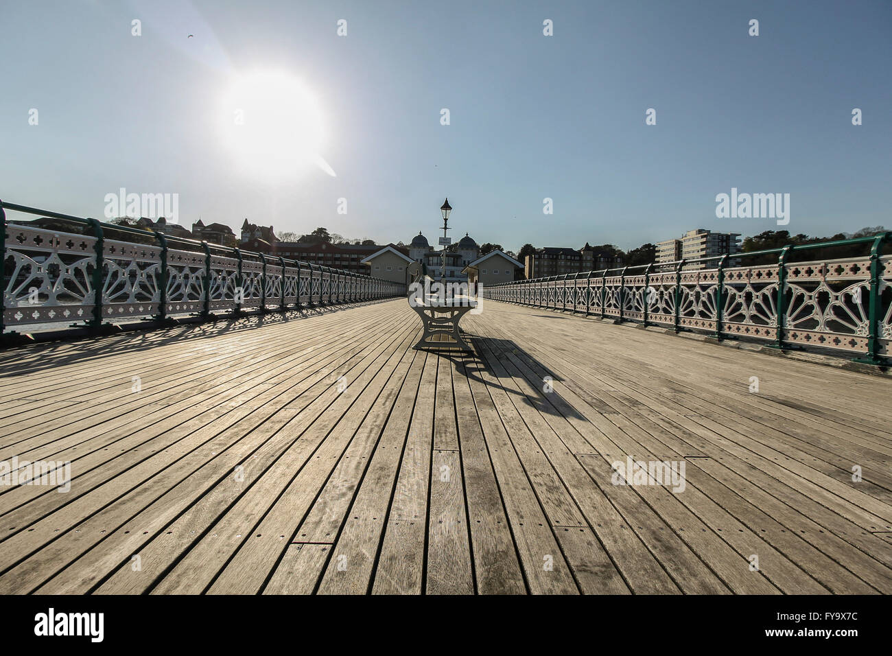 Wide angle shot of Penarth Pier, South Wales. Stock Photo