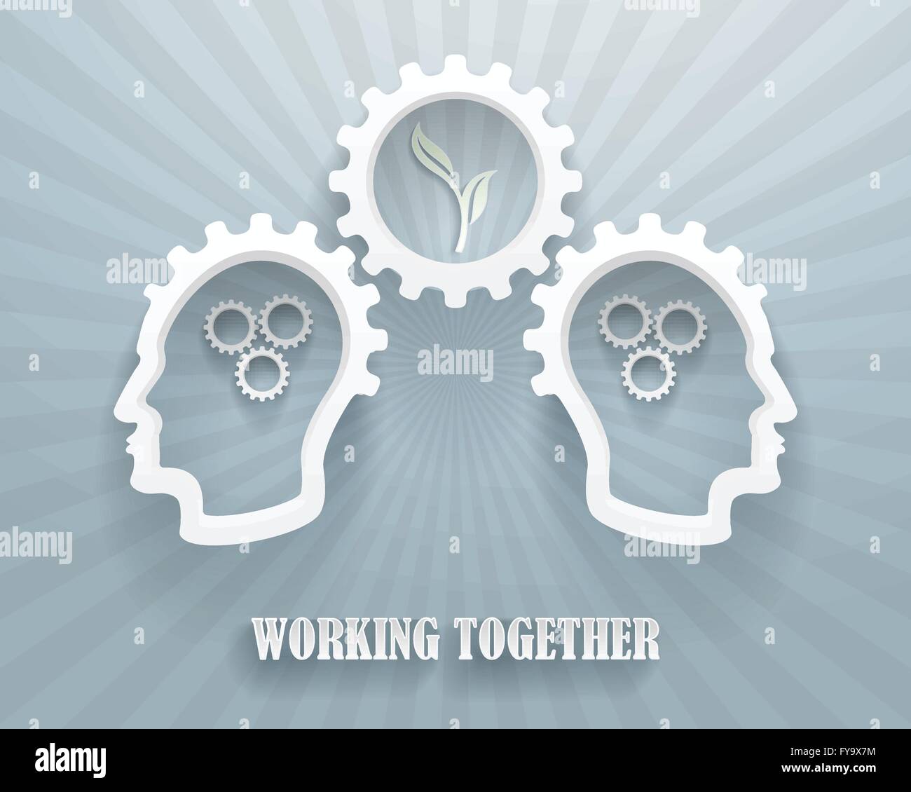 Infographic representation of a brainstorming workgroup. Stock Vector