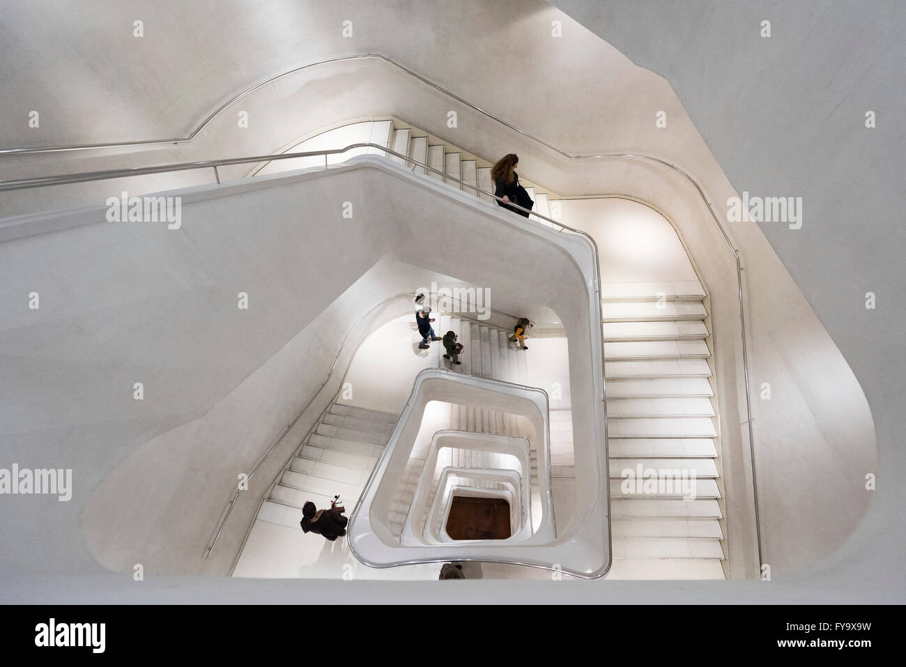 Madrid. Spain. CaixaForum Madrid, central staircase. Stock Photo